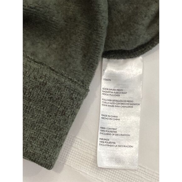 Eddie Bauer Men's Green  1/4 Snap Pullover Sweater L - Picture 5 of 6